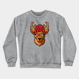 Funny Hipster Deer Head Crewneck Sweatshirt